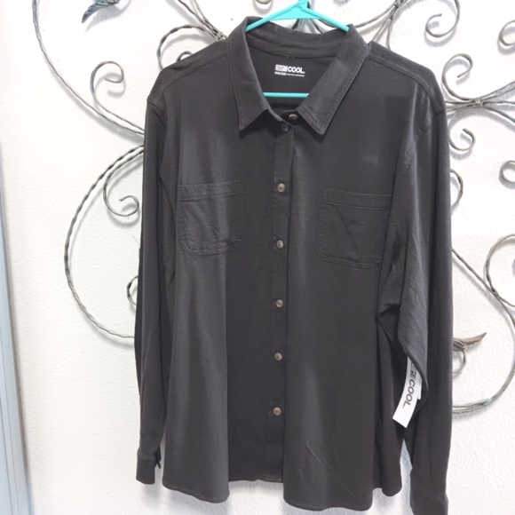 32 DEGREES Cool 100% cotton knit button down NWT shirt, XXL - Picture 1 of 13